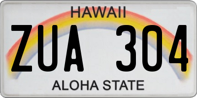 HI license plate ZUA304