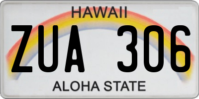 HI license plate ZUA306