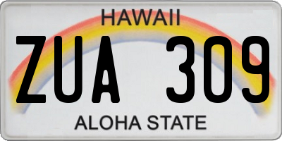 HI license plate ZUA309