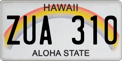 HI license plate ZUA310
