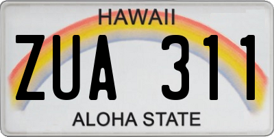 HI license plate ZUA311