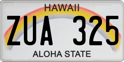 HI license plate ZUA325