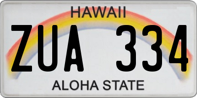HI license plate ZUA334