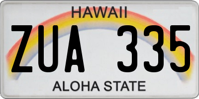 HI license plate ZUA335