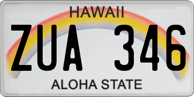 HI license plate ZUA346