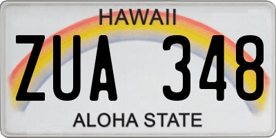 HI license plate ZUA348