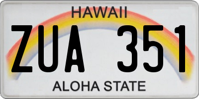 HI license plate ZUA351