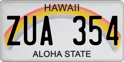 HI license plate ZUA354