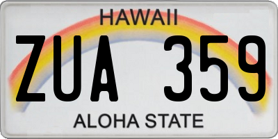 HI license plate ZUA359