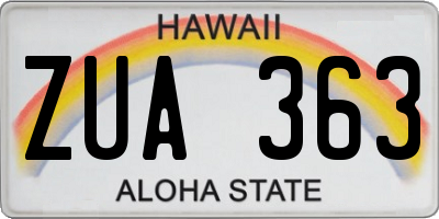 HI license plate ZUA363