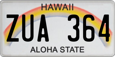 HI license plate ZUA364