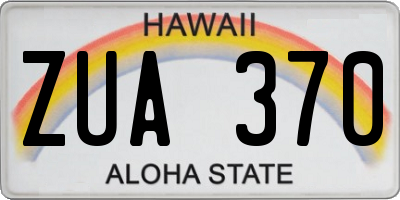 HI license plate ZUA370