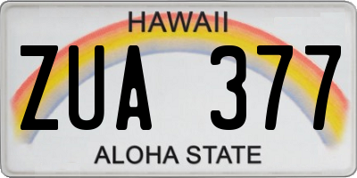 HI license plate ZUA377