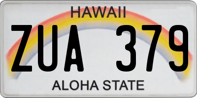 HI license plate ZUA379