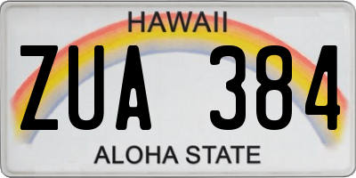 HI license plate ZUA384