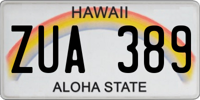 HI license plate ZUA389