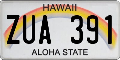 HI license plate ZUA391
