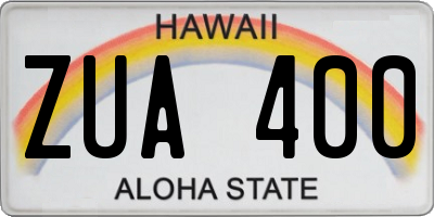 HI license plate ZUA400