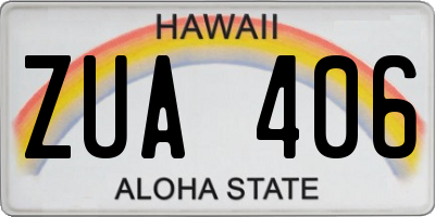 HI license plate ZUA406