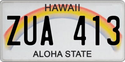 HI license plate ZUA413