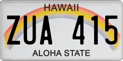 HI license plate ZUA415