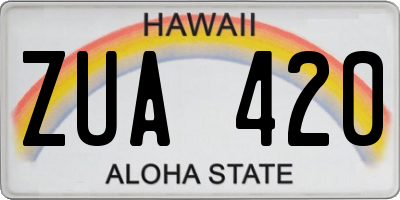 HI license plate ZUA420