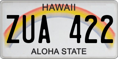HI license plate ZUA422
