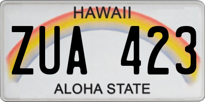 HI license plate ZUA423