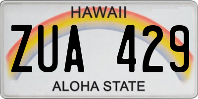 HI license plate ZUA429