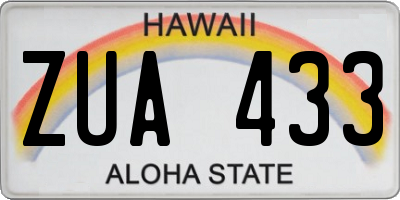 HI license plate ZUA433