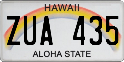 HI license plate ZUA435