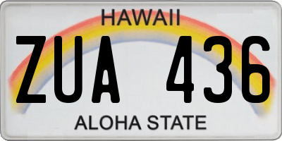 HI license plate ZUA436