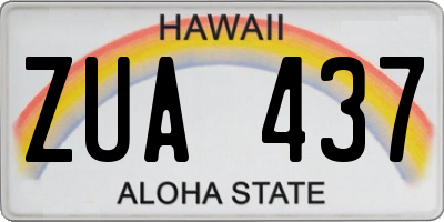 HI license plate ZUA437