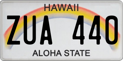 HI license plate ZUA440
