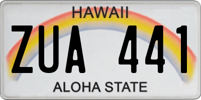 HI license plate ZUA441