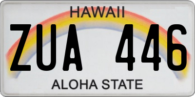 HI license plate ZUA446