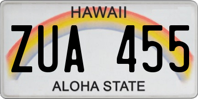 HI license plate ZUA455
