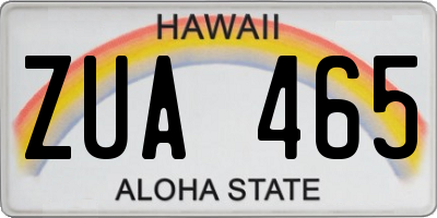 HI license plate ZUA465