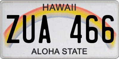 HI license plate ZUA466