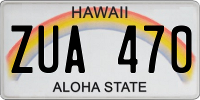 HI license plate ZUA470