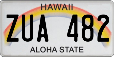HI license plate ZUA482