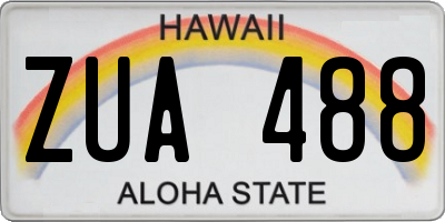 HI license plate ZUA488