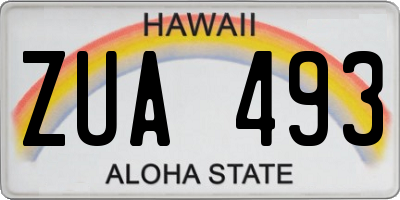 HI license plate ZUA493
