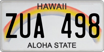 HI license plate ZUA498