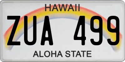 HI license plate ZUA499