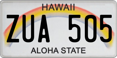 HI license plate ZUA505