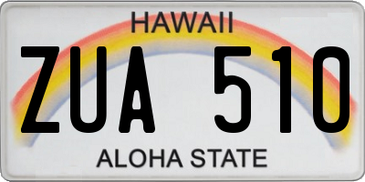HI license plate ZUA510