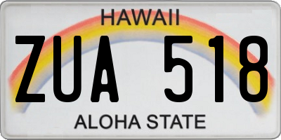 HI license plate ZUA518