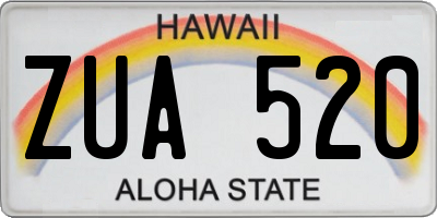 HI license plate ZUA520