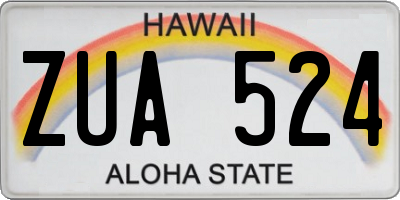 HI license plate ZUA524